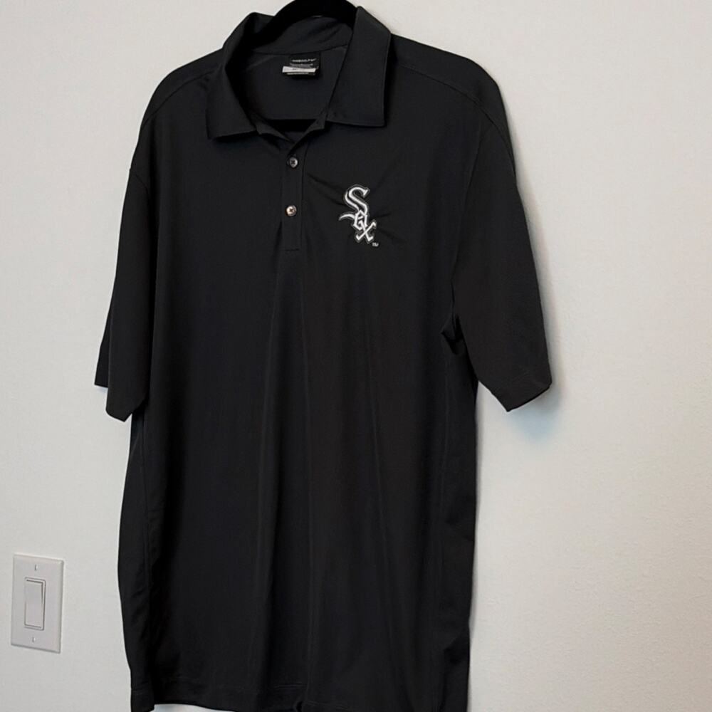 Nike Chicago White Sox Dri-Fit Black Polo Shirt MLB Baseball Size L